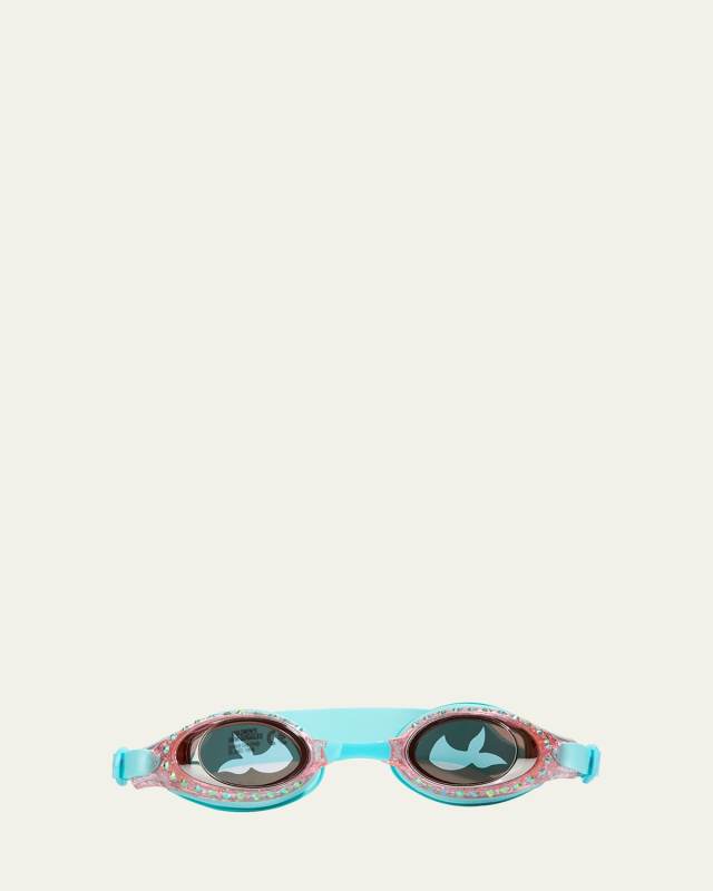 Kid's Blue Sushi Mermaid Rhinestone Swim Goggles
